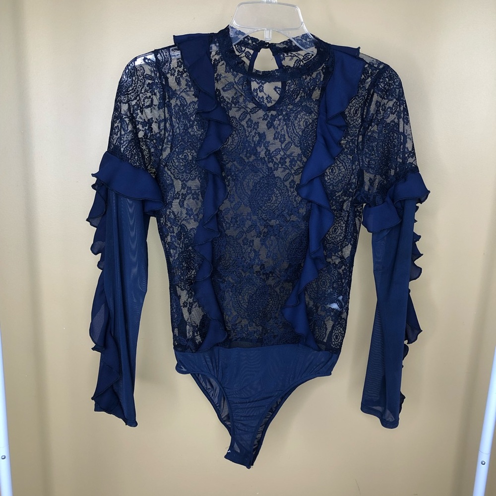 Long-sleeve Blue Bodysuit (S)